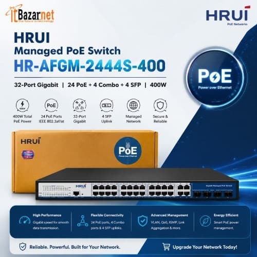 HRUI PoE Switch HR-AFGM-2444S-400 24 Port Gigabit Managed Switch Image