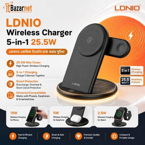 Wireless Charger LDNIO WL02 5-in-1 25.5W Magnetic Fast Charging Station Image