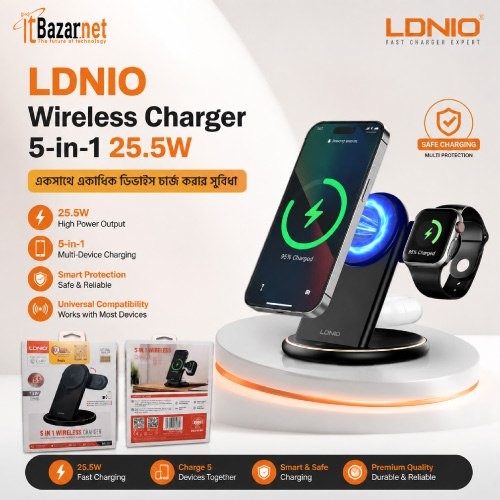 Wireless Charger LDNIO WL02 5-in-1 25.5W Magnetic Fast Charging Station Image