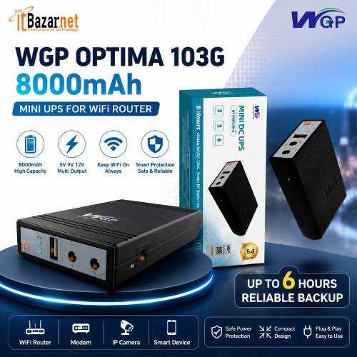 WGP Mini UPS OPTIMA 103G 8000mAh Mini UPS for WiFi Router 5V,9V,12V Output