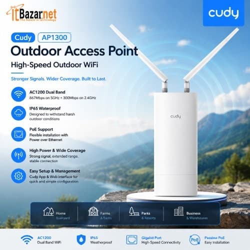 CUDY AP1300 Outdoor AC1200 Dual Band WiFi Access Point Image