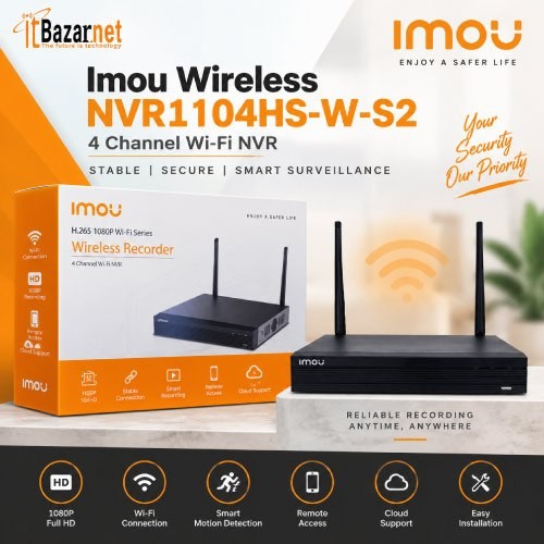IMOU Wireless NVR1104HS-W-S2 4Channel WiFi NVR CCTV Recorder