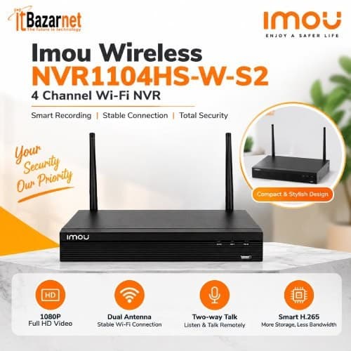 IMOU Wireless NVR1104HS-W-S2 4Channel WiFi NVR CCTV Recorder Image