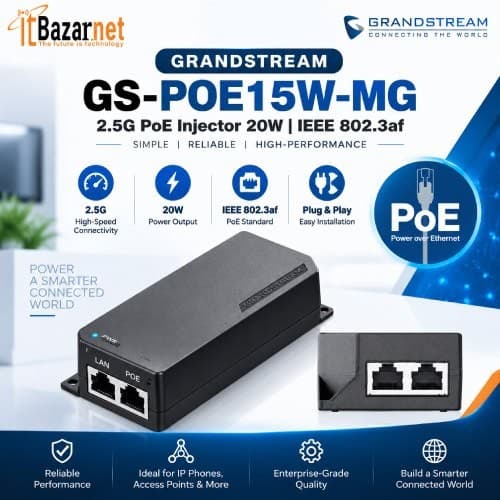 Grandstream PoE Injector GS-POE15W-MG 15W 2.5G LAN Image