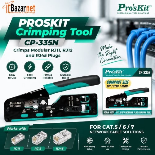 ProsKit Crimping Tool P-335N RJ45 RJ11 RJ12,CAT5,CAT6,CAT7 Image