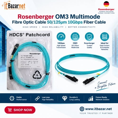 Rosenberger OM3 Multimode Fibre Optic Cable 10Gbps Load Image