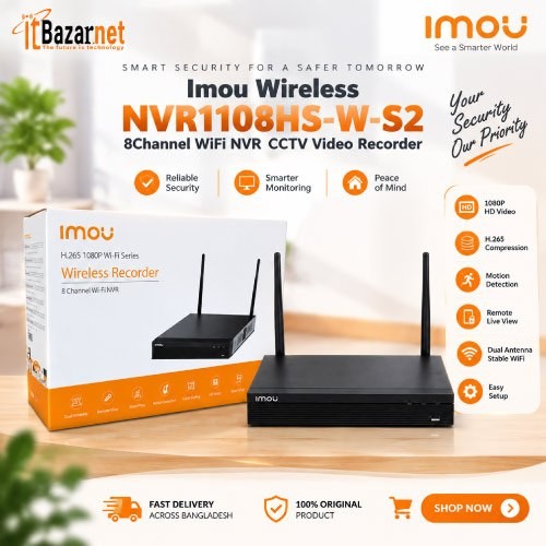 Wireless NVR Imou NVR1108HS-W-S2 8Channel CCTV Video Recorder