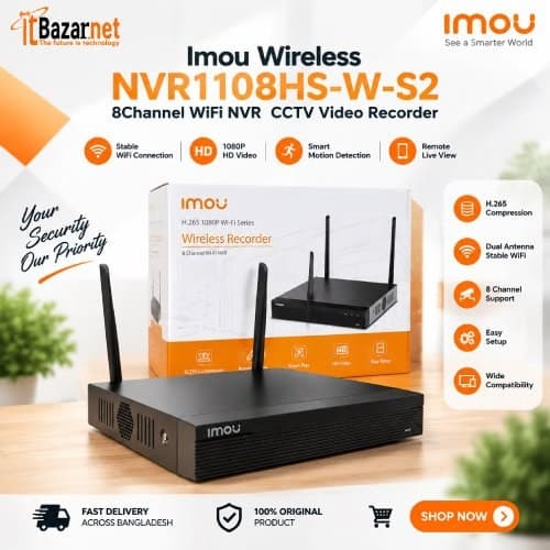 Wireless NVR Imou NVR1108HS-W-S2 8Channel CCTV Video Recorder Image