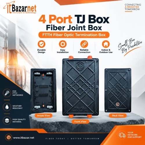 4Port TJ Box with Cap Fiber Optic Joint Box For FTTH Network