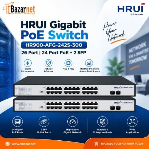 Gigabit PoE Switch Hrui HR900-AFG-242S-300 Intelligent 26Port Gigabit Switch Image