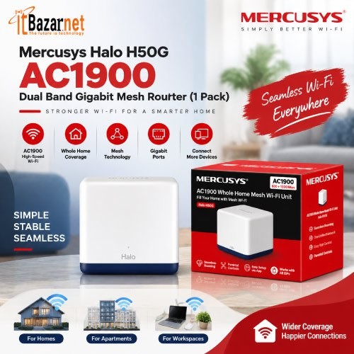 Mercusys Halo H50G AC1900 Whole Home Mesh WiFi 1Pack