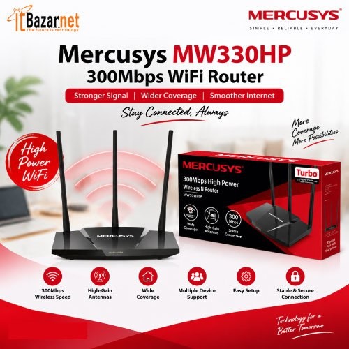 Mercusys MW330HP 300Mbps High Power Wireless WiFi Router Image