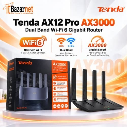 Tenda AX12 Pro AX3000 WiFi6 Dual Band Gigabit Wireless Router Image