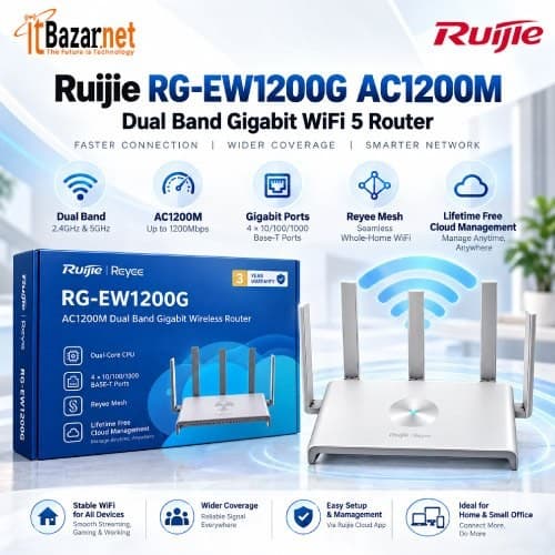 Ruijie RGEW1200G AC1200M Dual Band Gigabit WiFi 5 Router
