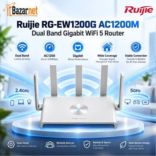 Ruijie RGEW1200G AC1200M Dual Band Gigabit WiFi 5 Router Image