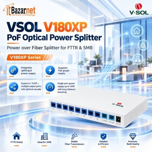 VSOL PoF Optical Power Splitter V180XP 1×8 Image
