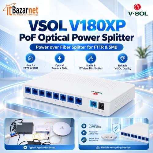 VSOL PoF Optical Power Splitter V180XP 1×8 Image