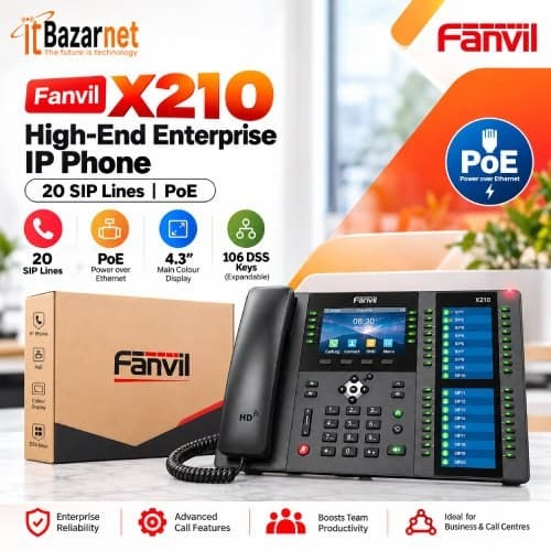 Fanvil X210 High End Enterprise IP Phone 20 SIP Lines 106 DSS Keys