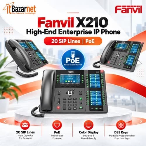 Fanvil X210 High End Enterprise IP Phone 20 SIP Lines 106 DSS Keys Image