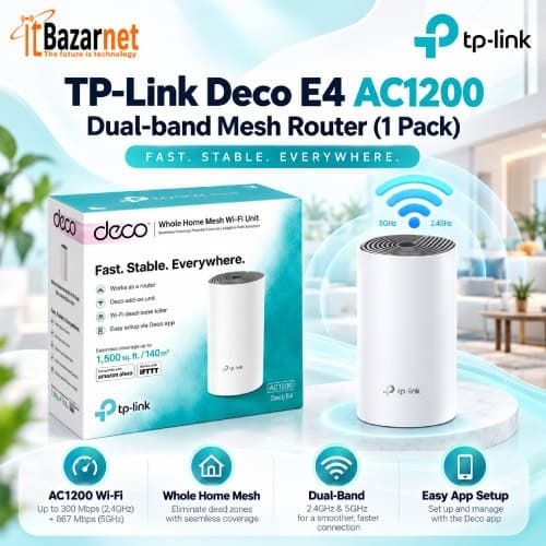 TPLink Deco E4 AC1200 Dual Band Mesh WiFi Router