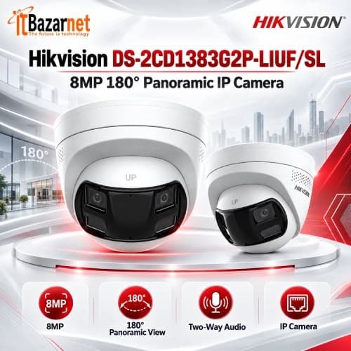 Hikvision IP Camera DS-2CD1383G2P-LIUF/SL 8MP 180° Panoramic Doom Image