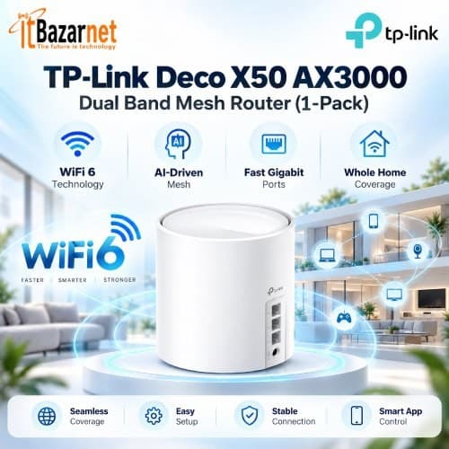 TPLink Deco X50 AX3000 WiFi6 Mesh Router 1Pack Image