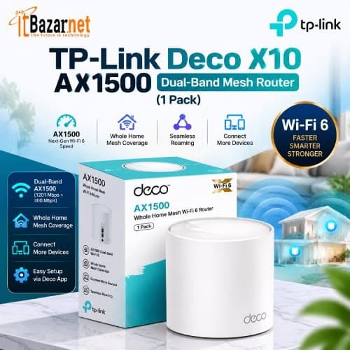 TPLink Deco X10 AX1500 WiFi6 Mesh Router 1Pack