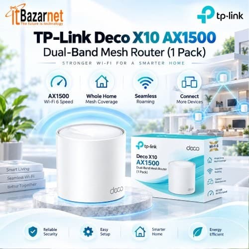 TPLink Deco X10 AX1500 WiFi6 Mesh Router 1Pack Image