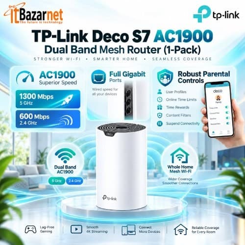 TPLink Deco S7 AC1900 Whole Home Mesh WiFi Router 1Pack Image