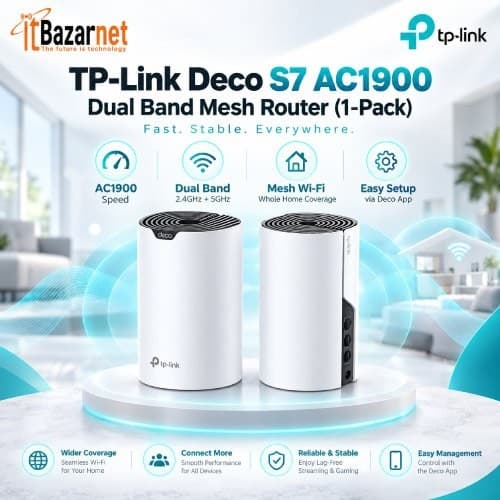 TPLink Deco S7 AC1900 Whole Home Mesh WiFi Router 1Pack Image