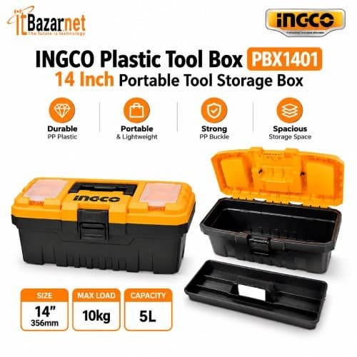 INGCO Tool Box Plastic PBX1401 14 Inch Image