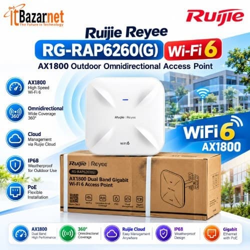Outdoor Ap Ruijie RG-RAP6260(G) WiFi6 AX1800 Omnidirectional Access Point