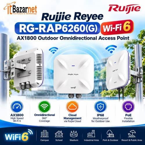Outdoor Ap Ruijie RG-RAP6260(G) WiFi6 AX1800 Omnidirectional Access Point Image