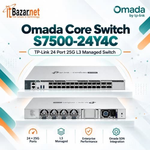 Omada Core Switch S7500-24Y4C TPLink 24Port 25G L3 Managed Switch Image