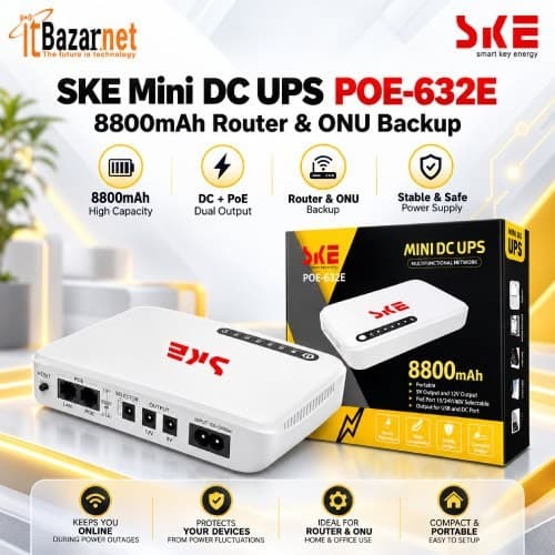 SKE Mini DC UPS POE632E 8800mAh For Router & ONU