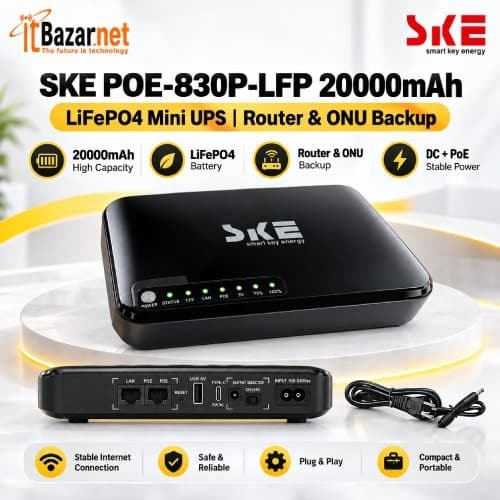 SKE Mini UPS POE-830P-LFP 20000mAh LiFePO4 Mini UPS Image