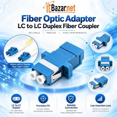 LC to LC Duplex Fiber Optic Adapter