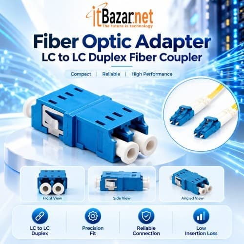LC to LC Duplex Fiber Optic Adapter Image