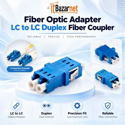 LC to LC Duplex Fiber Optic Adapter Image