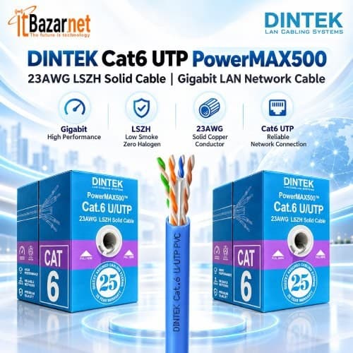 Dintek Cat6 UTP Cable PowerMAX500 23AWG LSZH Solid Cable Image