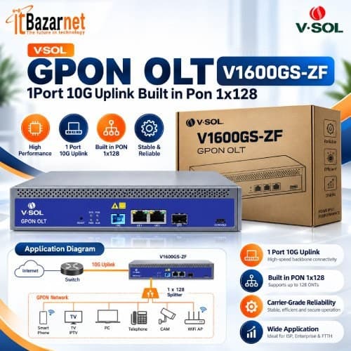VSOL GPON OLT V1600GS-ZF 1Port 10G Uplink Built in Pon Image