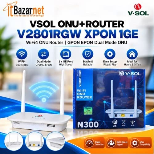ONU Router VSOL  V2801RGW XPON 1GE WiFi4 ONU Router Image