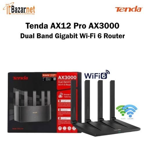 WiFi6 Dual Band Gigabit Router Tenda TX12 Pro AX3000