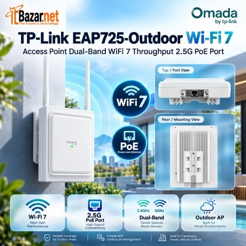 TPLink EAP725 Outdoor Ap BE5000 WiFi7 2.5G PoE Image