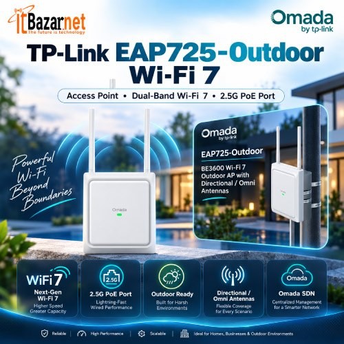 TPLink EAP725 Outdoor Ap BE5000 WiFi7 2.5G PoE Image