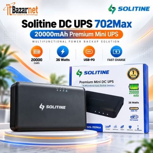 Solitine 702MAX 2000Mah Mini DC UPS For Router ONU Backup