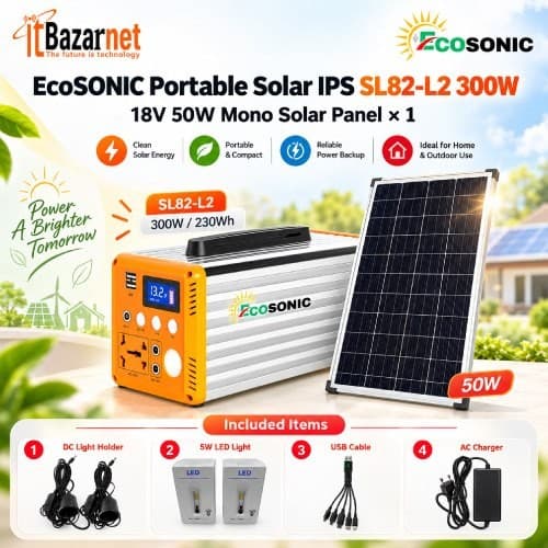 EcoSONIC Portable Solar IPS SL82-L2 300W 50W Mono Solar Panel