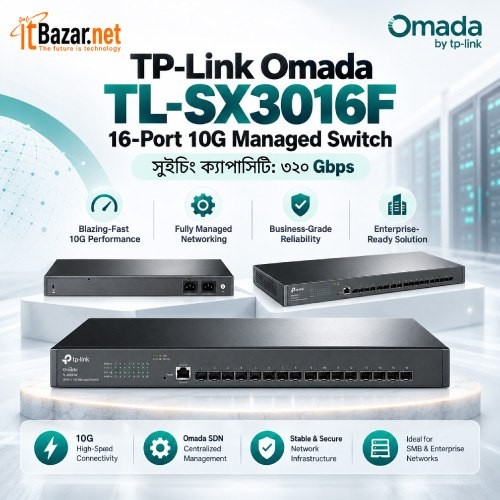 Omada 16Port 10G Switch TLSX3016F SFP+ Managed Switch Image