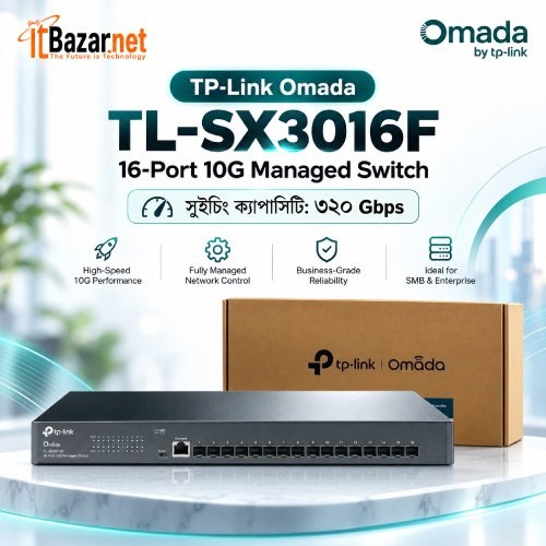 Omada 16Port 10G Switch TLSX3016F SFP+ Managed Switch Image