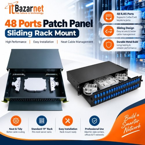 48Port Fiber Patch Panel Sliding Rack Mount